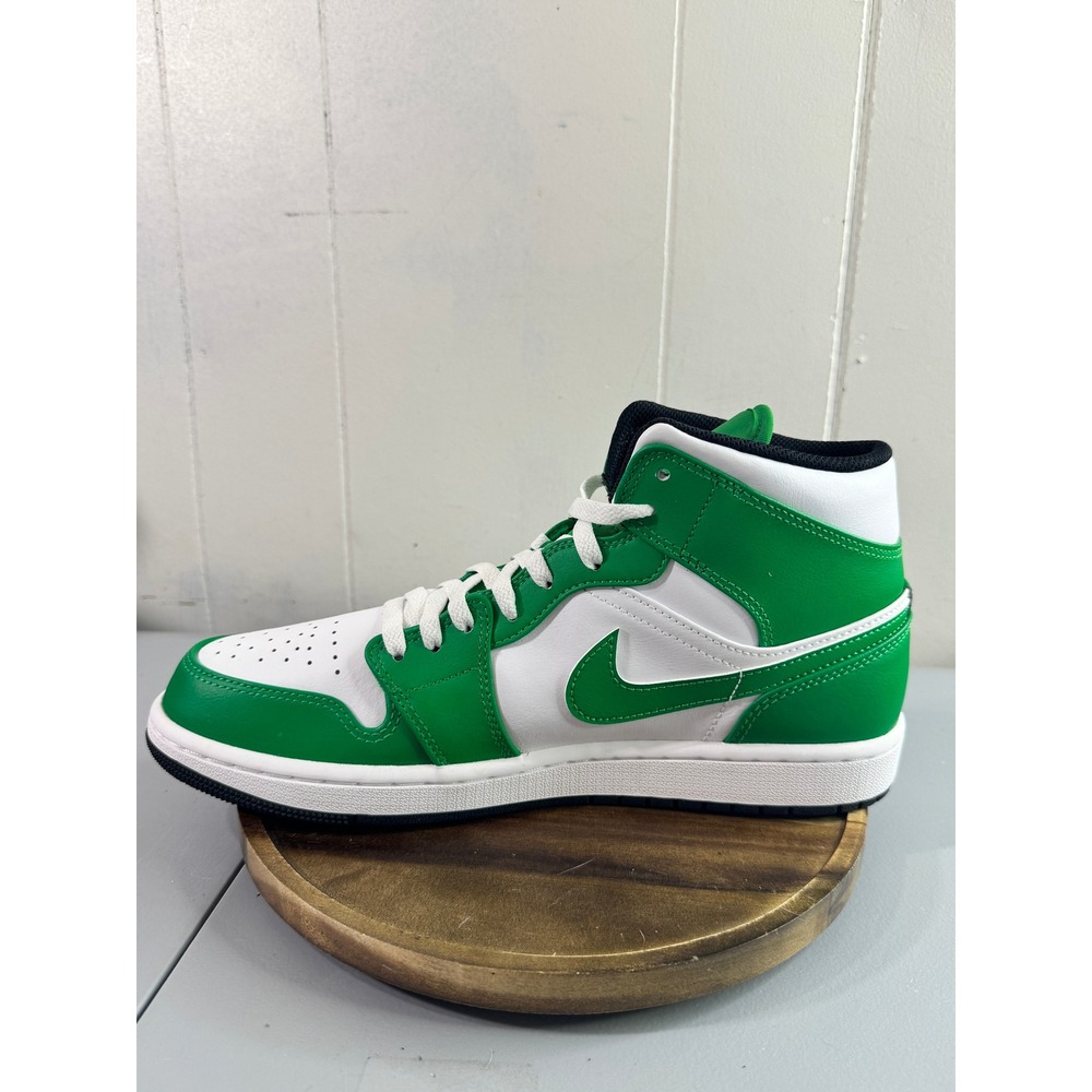 Jordan Air Jordan 1 Mid Mens Size 10 Lucky Green White Good DQ8426-301 Leather - Picture 11 of 15